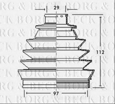 BORG & BECK bcb2321 -  Пыльник, приводной вал